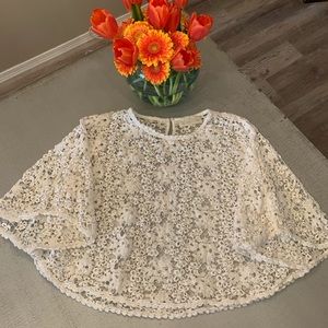 Beautiful lace, cape style top